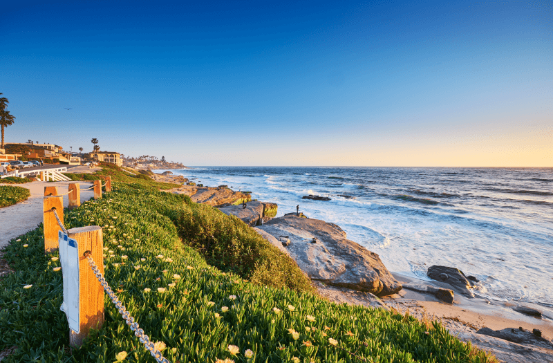 Arial view of the coast of San Diego