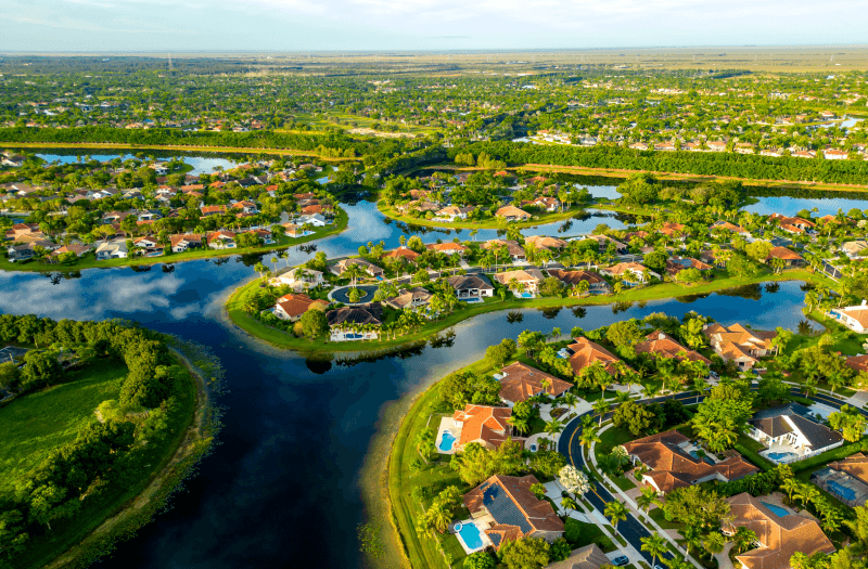 Arial view of Weston Florida