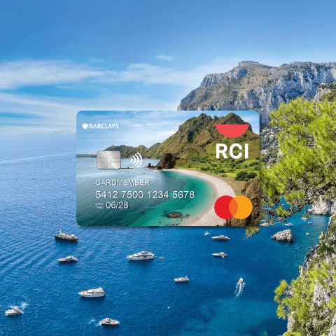 Elite Rewards card image with sea and cliff in background