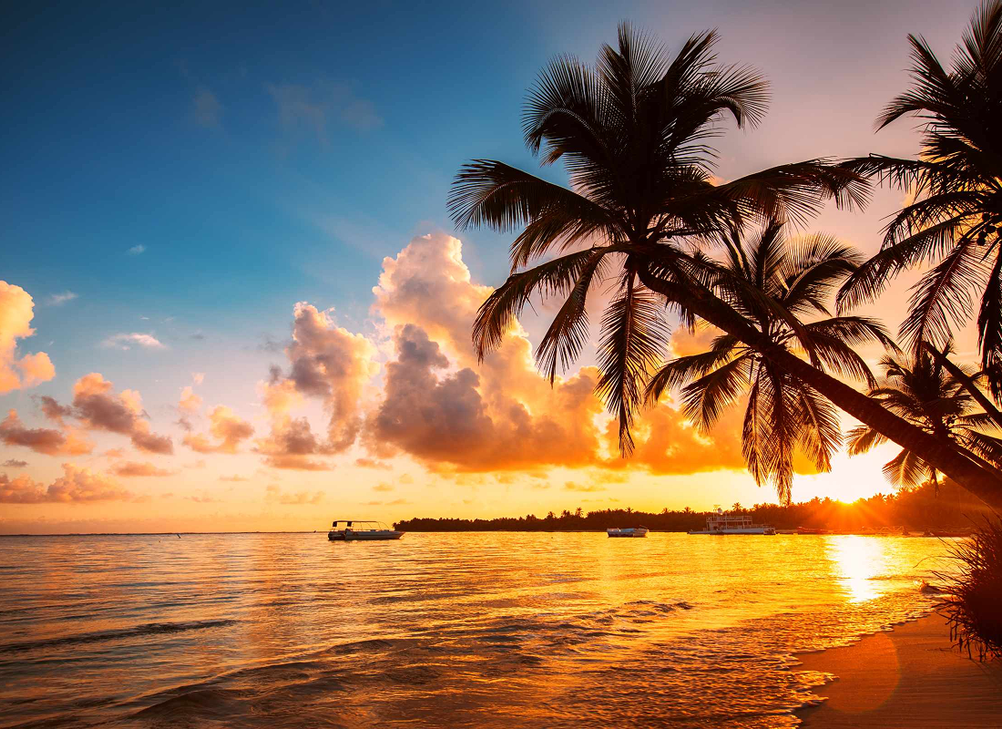 View of a beach at sunset