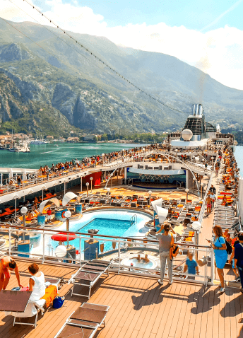 Cruise ship deck with people